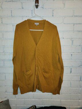 Mens mustard yellow cardigan